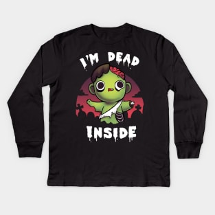 Dead inside Zombie Kid - Halloween Funny Costume Kids Long Sleeve T-Shirt